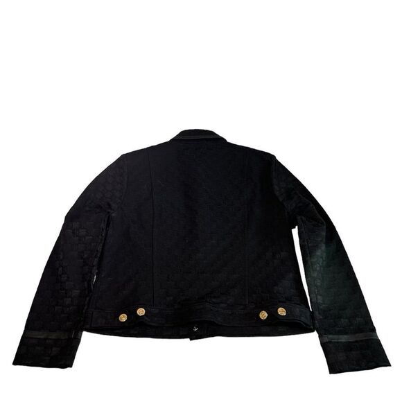 St John Sport Black Logo Trucker Style Jacket Gold Tone Buttons New Size Small - Picture 7 of 11